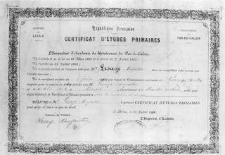 Certificat d'études primaires d'Augustin Lesage